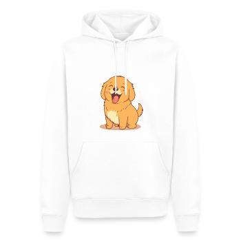 Chibi Golden Retriever - Sweat à capuche Premium bio Homme - blanc - Devant - Nico (187cm)