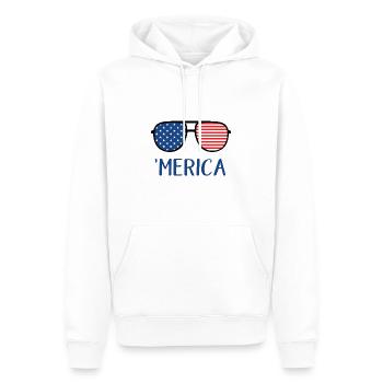 4th of July America - Men’s Premium Organic Hoodie - white - Front - Nico (187cm)