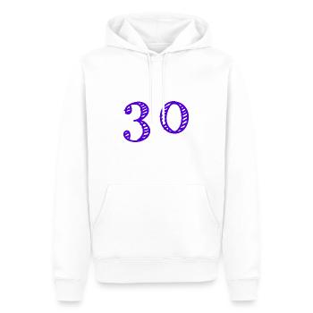 30 JAHRE. 30-JÄHRIGES JUBILÄUM. GEBURTSTAG 30 JAHRE. 30 - Männer Premium Bio Hoodie - Weiß - Vorne - Nico (187cm)