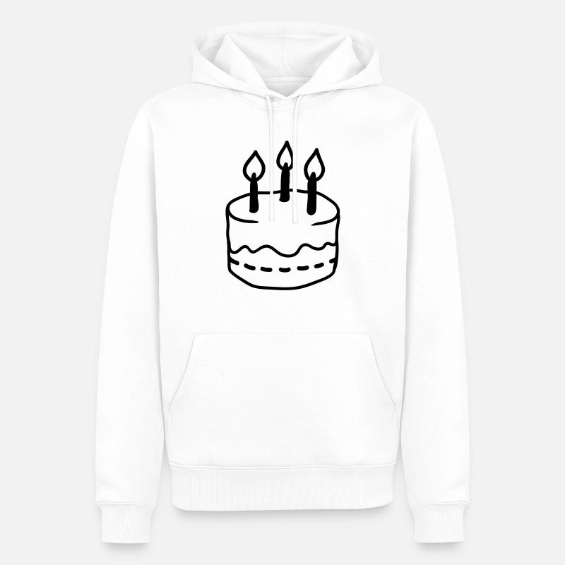 Gâteau - Line - Sweat à capuche Premium bio Homme - blanc