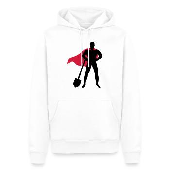 Held am Feld - Männer Premium Bio Hoodie - Weiß - Vorne - Nico (187cm)