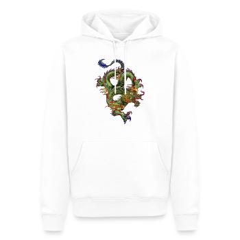 DRAGON BY cs - Sweat à capuche Premium bio Homme - blanc - Devant - Nico (187cm)