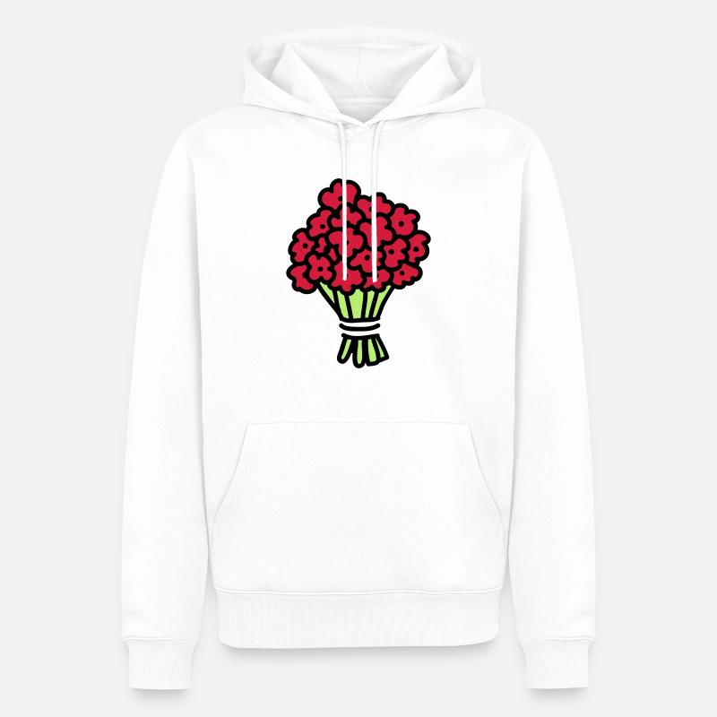 Blumenstrauß 3 - Männer Premium Bio Hoodie - Weiß