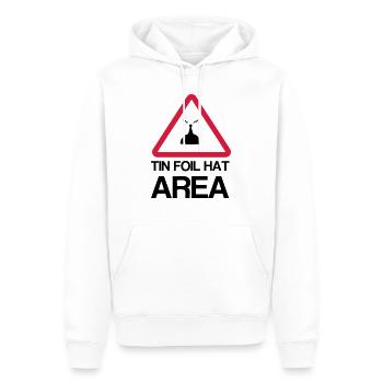 Tin Foil Hat Area - Männer Premium Bio Hoodie - Weiß - Vorne - Nico (187cm)