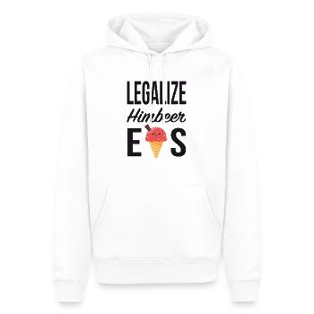 LEGALIZE HIMBEER EIS - Männer Premium Bio Hoodie - Weiß - Vorne - Nico (187cm)