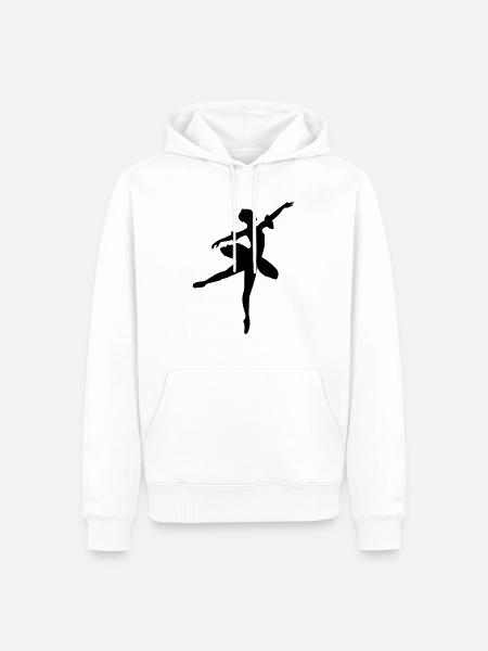 Vector Ballet dancer Silhouette - Men’s Premium Organic Hoodie - white