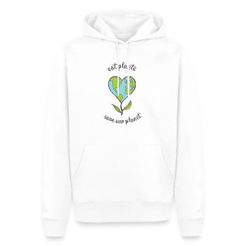 eat plants save our planet - Männer Premium Bio Hoodie - Weiß - Vorne - Nico (187cm)