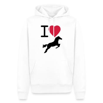 J'aime les chevaux - Sweat à capuche Premium bio Homme - blanc - Devant - Nico (187cm)
