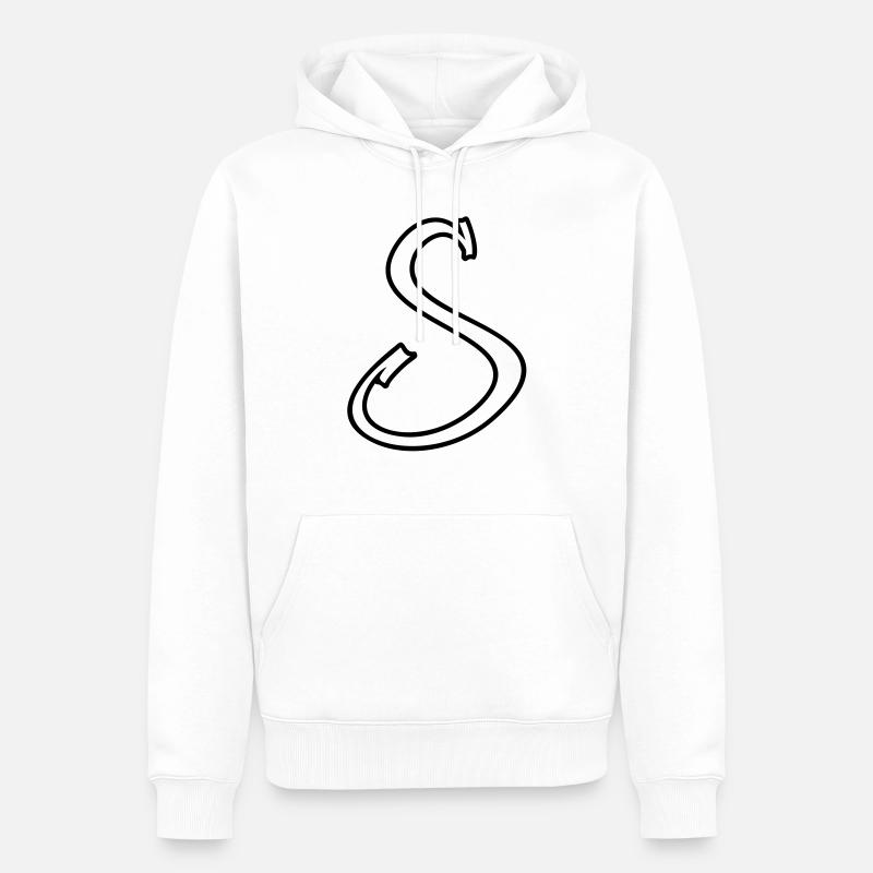 Inititiale. Lettre S / lettre S (1c) - Sweat à capuche Premium bio Homme - blanc
