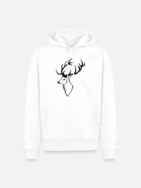 Deer head - Men’s Premium Organic Hoodie - white