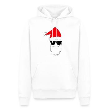 Weihnachtsmann Cool Sonnenbrille Weihnachtsmütze - Männer Premium Bio Hoodie - Weiß - Vorne - Nico (187cm)