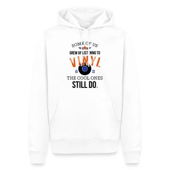 Cool ones listen to vinyl 3C - Männer Premium Bio Hoodie - Weiß - Vorne - Nico (187cm)