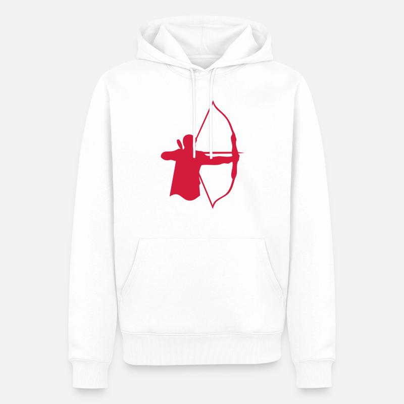 Bogenschießen Bogenschießen Logo bogenschieben6 - Männer Premium Bio Hoodie - Weiß