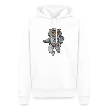 LILI THE CATSTRONAUT - Sweat à capuche Premium bio Homme - blanc - Devant - Nico (187cm)