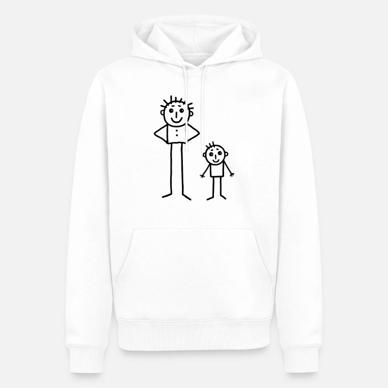 2 Strichmännchen - Männer Premium Bio Hoodie - Weiß