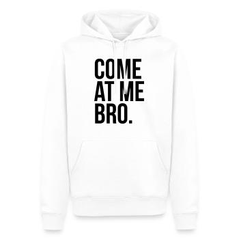 come at me bro - Männer Premium Bio Hoodie - Weiß - Vorne - Nico (187cm)