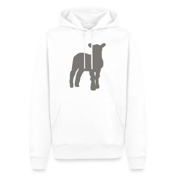 agneau - Sweat à capuche Premium bio Homme - blanc - Devant - Nico (187cm)