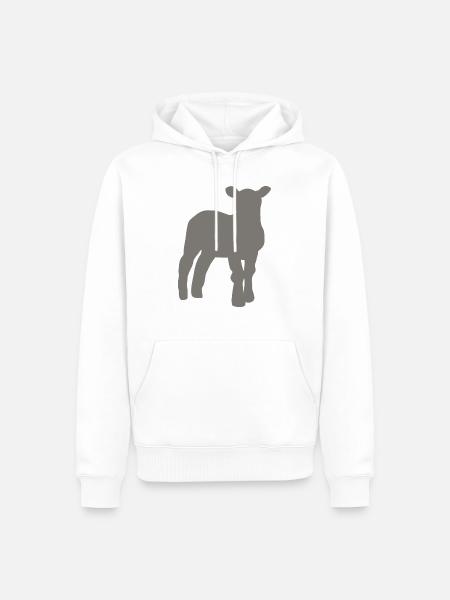 lamb - Men’s Premium Organic Hoodie - white