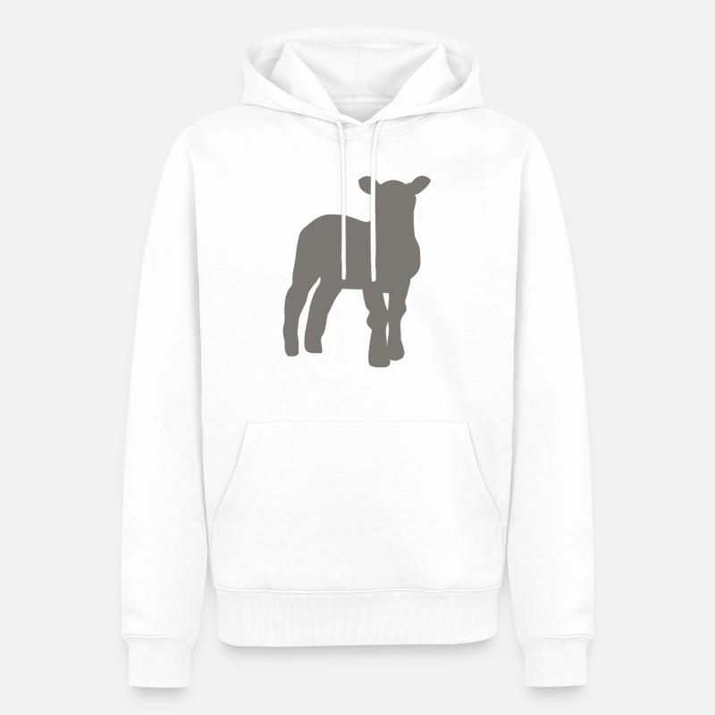 Lamm - Männer Premium Bio Hoodie - Weiß