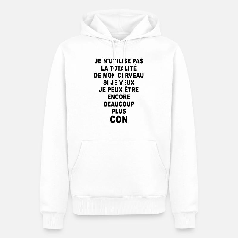 Si je veux, je peux - Sweat à capuche Premium bio Homme - blanc