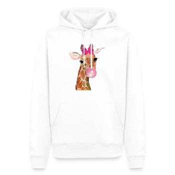 Giraffe Bubblegum - Männer Premium Bio Hoodie - Weiß - Vorne - Nico (187cm)