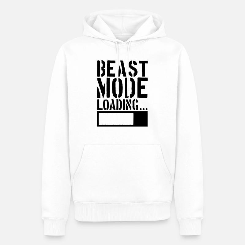 Caution Beast Mode Loading - Sweat à capuche Premium bio Homme - blanc