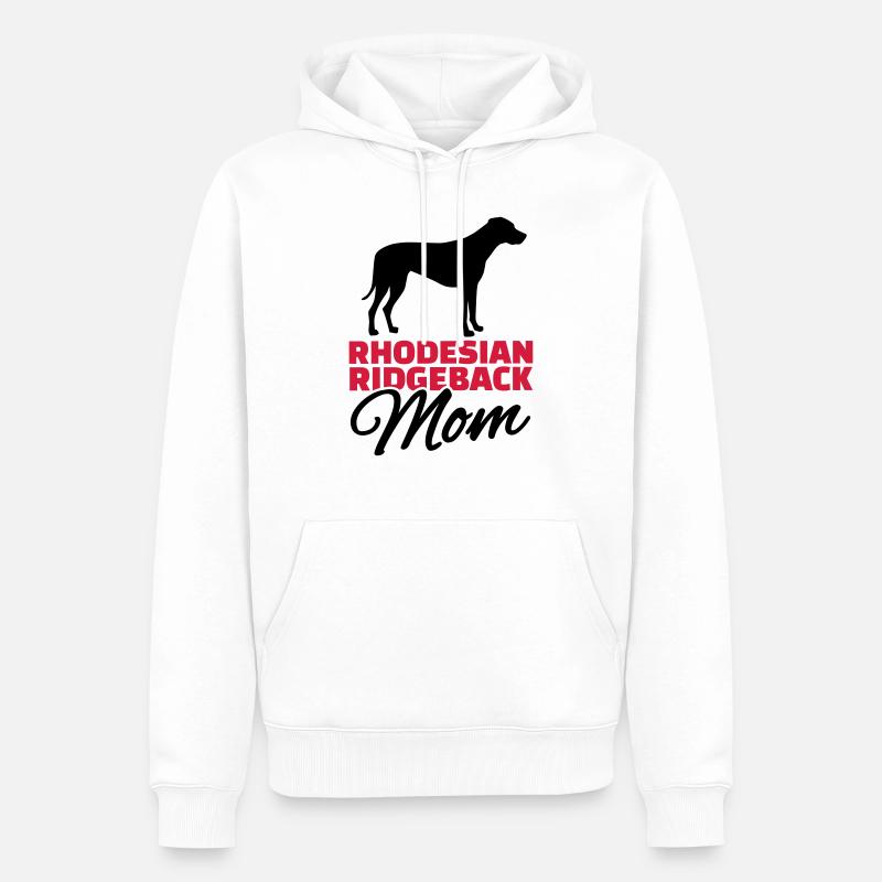 Rhodesian Ridgeback Mom - Sweat à capuche Premium bio Homme - blanc