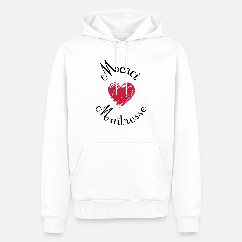 merci maîtresse cadeau fin année - Männer Premium Bio Hoodie - Weiß