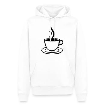 coffee cup - Men’s Premium Organic Hoodie - white - Front - Nico (187cm)