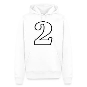2 - Männer Premium Bio Hoodie - Weiß - Vorne - Nico (187cm)