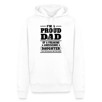 I'm A Proud Dad Of A Freaking Awesome Daughter - Men’s Premium Organic Hoodie - white - Front - Nico (187cm)