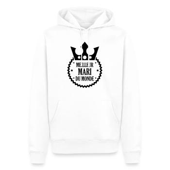 Mariage Amour Marié Mariée EJG EVJF Mari Femme - Sweat à capuche Premium bio Homme - blanc - Devant - Nico (187cm)