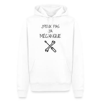mécanique / mécanicien / mécano / garage - Sweat à capuche Premium bio Homme - blanc - Devant - Nico (187cm)