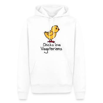 Vegetarier - Männer Premium Bio Hoodie - Weiß - Vorne - Nico (187cm)