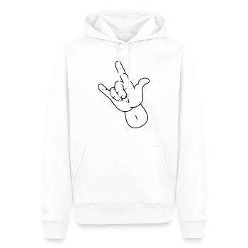 hand - Männer Premium Bio Hoodie - Weiß - Vorne - Nico (187cm)