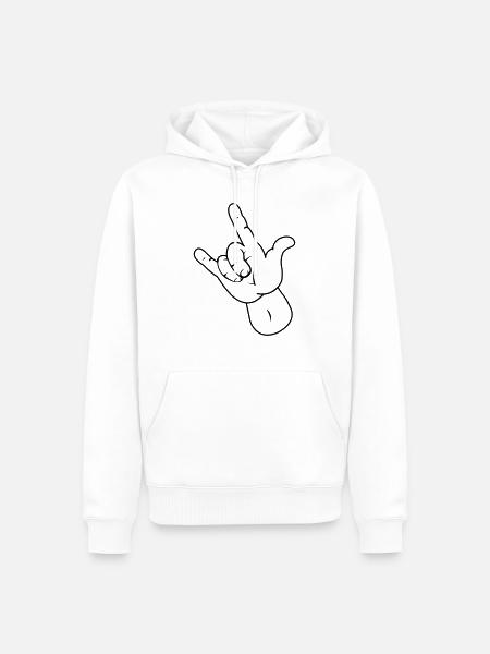 hand - Men’s Premium Organic Hoodie - white