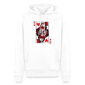 Reine de coeur Saint Valentin - Sweat à capuche Premium bio Homme - blanc - Devant - Nico (187cm)