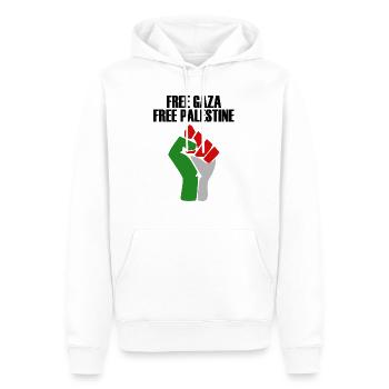 gaza libre palestine libre - Sweat à capuche Premium bio Homme - blanc - Devant - Nico (187cm)