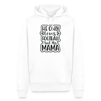 He only loves Football and his Mama - Männer Premium Bio Hoodie - Weiß - Vorne - Nico (187cm)