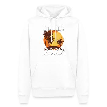 Italia 2022 Palmiers - Sweat à capuche Premium bio Homme - blanc - Devant - Nico (187cm)