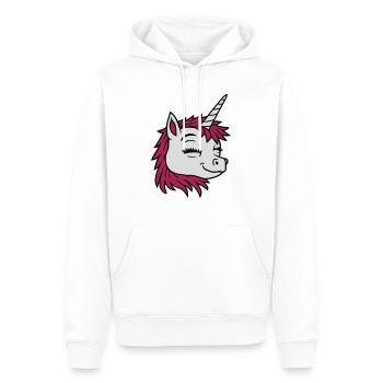 Head happy comic unicorn - Men’s Premium Organic Hoodie - white - Front - Nico (187cm)