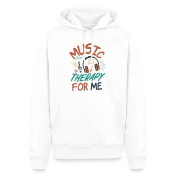 La musique est une thérapie pour moi - Sweat à capuche Premium bio Homme - blanc - Devant - Nico (187cm)