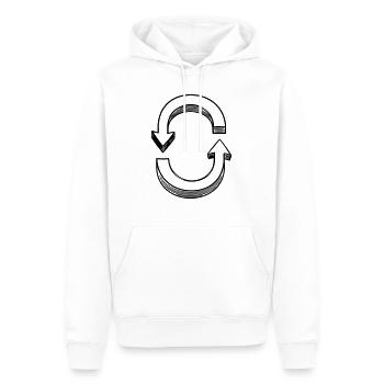 Schleife Pfeil - Männer Premium Bio Hoodie - Weiß - Vorne - Nico (187cm)