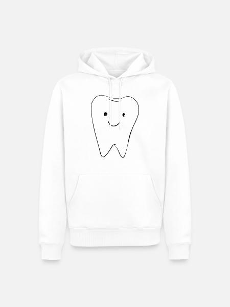 Zahn süß - Männer Premium Bio Hoodie - Weiß