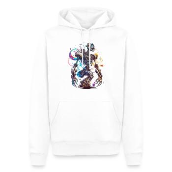 Fantasy-Roboter im Funk-Art-Stil - Männer Premium Bio Hoodie - Weiß - Vorne - Nico (187cm)