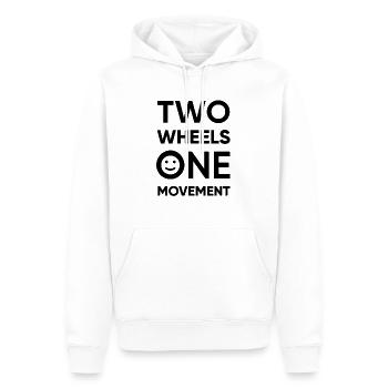 HappyBike - Two Wheels One Movement - black - Männer Premium Bio Hoodie - Weiß - Vorne - Nico (187cm)