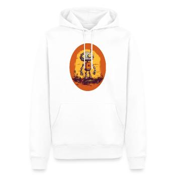 Robot - Männer Premium Bio Hoodie - Weiß - Vorne - Nico (187cm)
