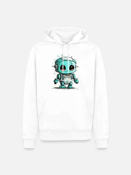 Tok le petit robot - Sweat à capuche Premium bio Homme - blanc