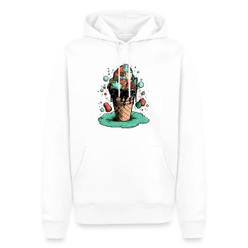 Cornet de glace multi-goûts - Sweat à capuche Premium bio Homme - blanc - Devant - Nico (187cm)