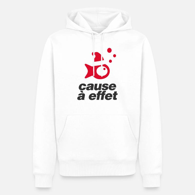 Noël cauzaf 2023 - Sweat à capuche Premium bio Homme - blanc
